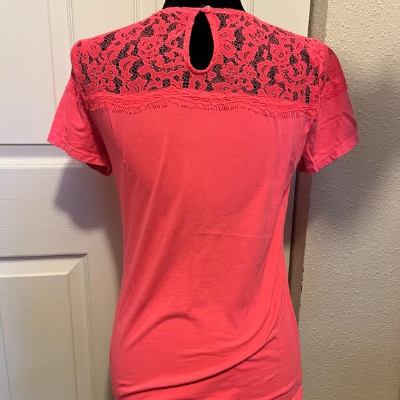 H&M Pink Fitted Embellished T-Shirt - Picture 2 of 3